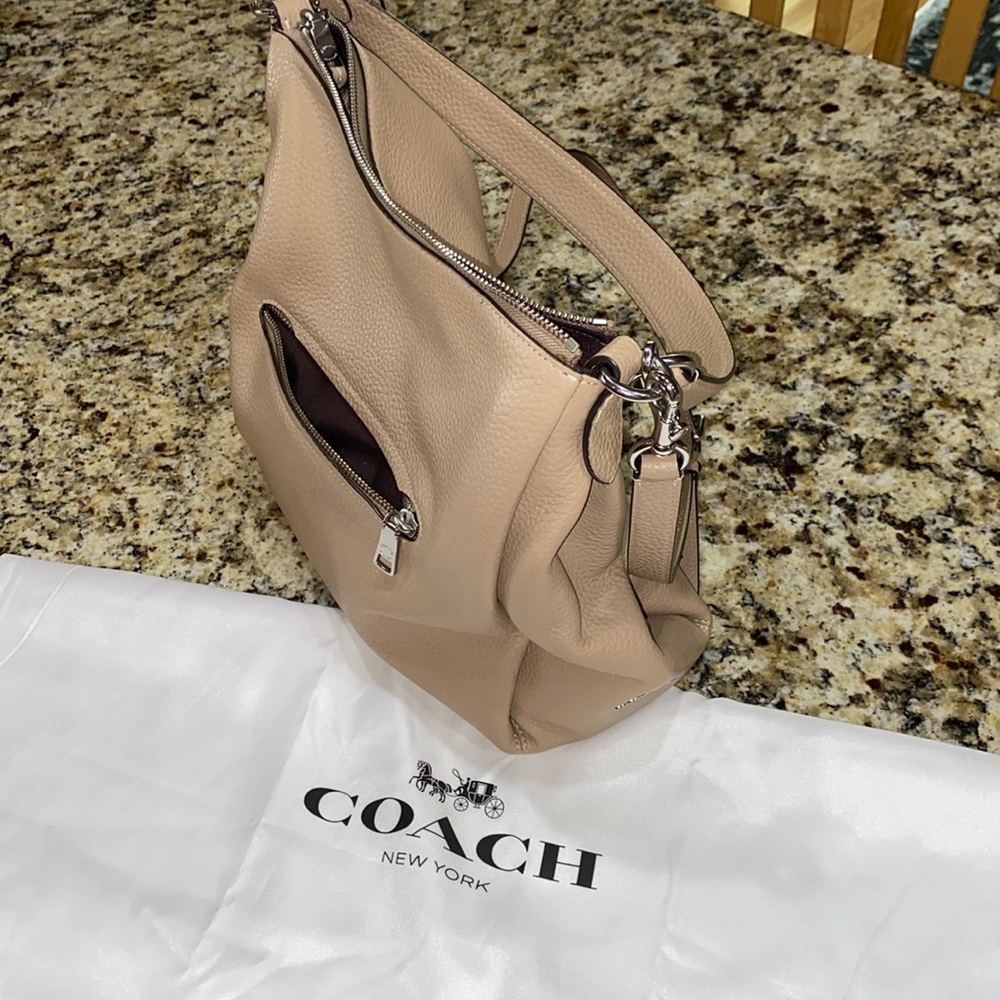 Tan Large Leather Coach Purse
